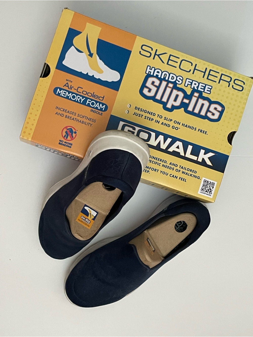 Skechers Women’s Go Walk Vegan Navy Slip-On Sneakers